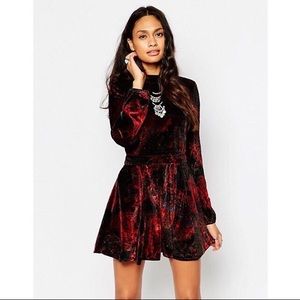 Free People crushed velvet romper shorts